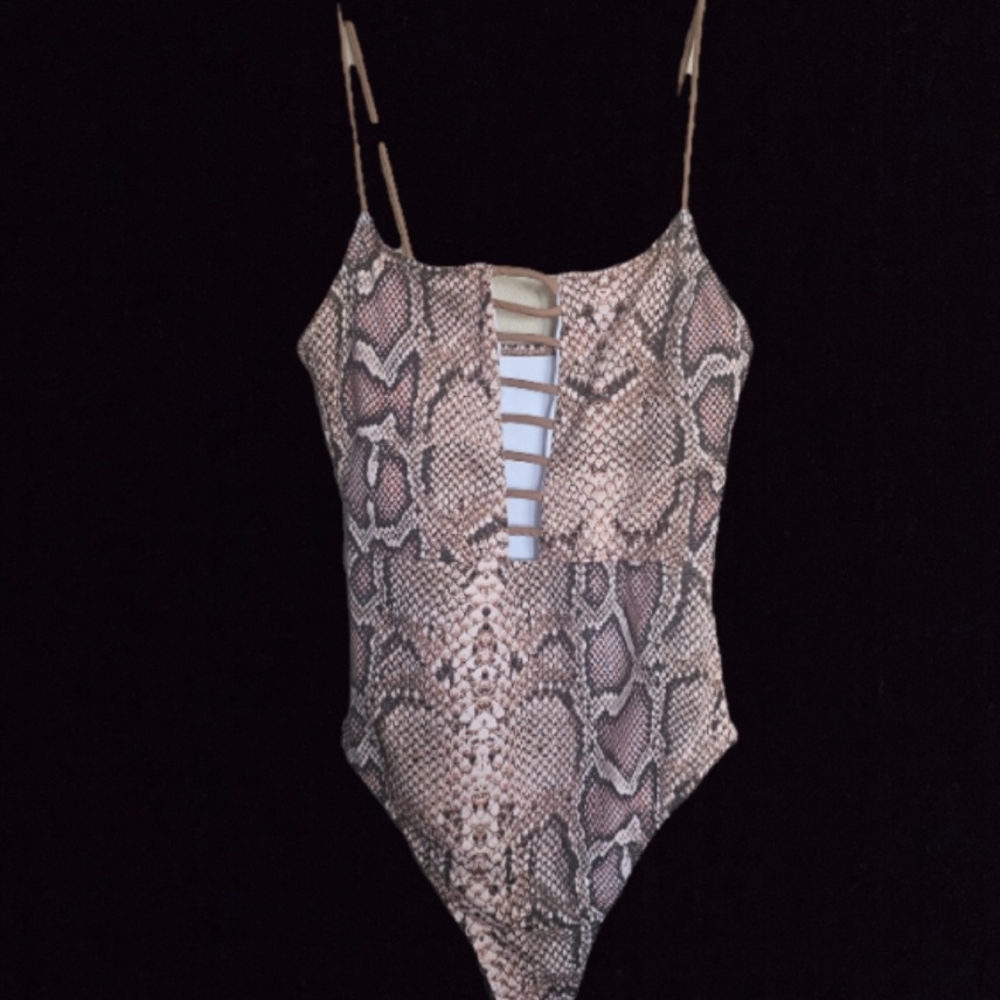 Never Worn. Snakeskin Print One Piece Swimsuit